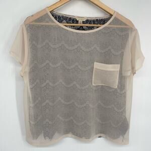 Ted Baker Top Womens 10 Black Lace Sheer Whimsigoth Romantic Feminine Fairy Goth